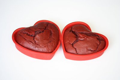 photo of two Red Velvet Cake Hearts
