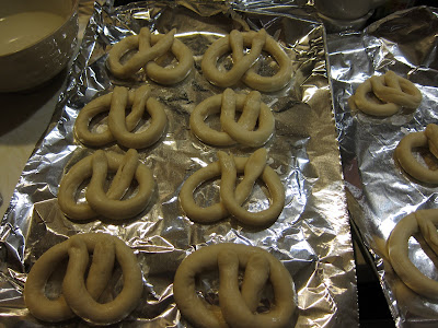 photo of the dough formed into pretzel shapes