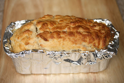 photo of the bread in a loaf pan