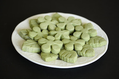 photo of a plate of Green Tea Shortbread Cookies