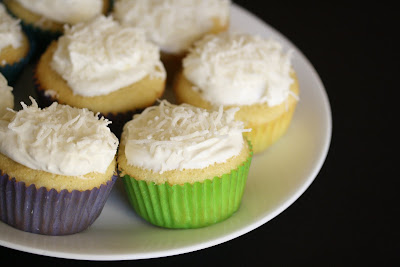 close-up photo of a plate of cupcakes.