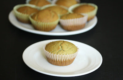 photo of a Matcha Green Tea Mochi Cupcake on a plate