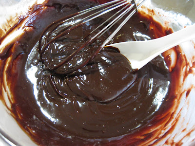 photo of a bowl of chocolate ganache