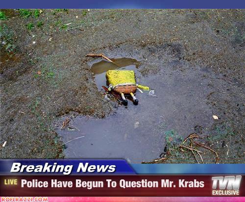 photo of a dead spongebob