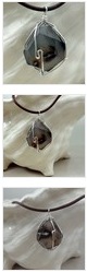 multiple photos of chalcedony nugget pendant necklace