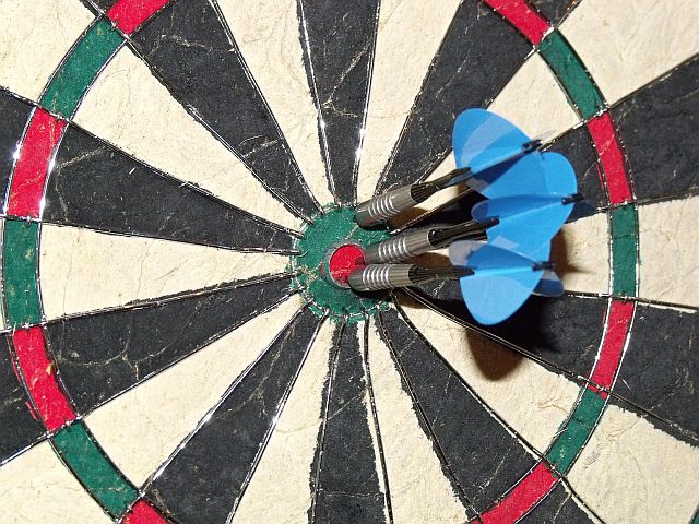 Two darts in Bull Eye