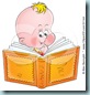 31144-Clipart-Illustration-Of-A-Smart-Blond-Baby-Smiling-And-Reading-A-Book