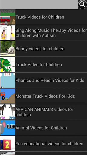 Panda video finder for kids