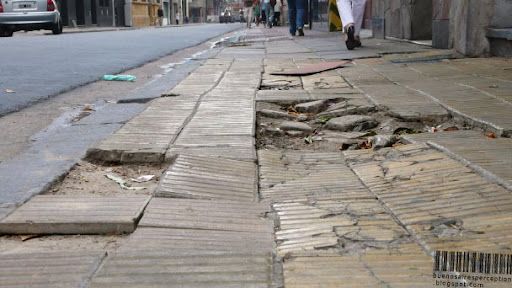 Potholes and Cracked Sidewalks are Buenos Aires' specialty, Argentina
