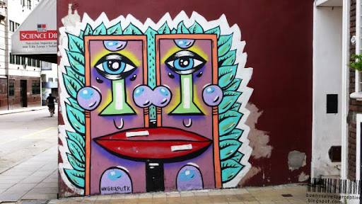 Grafitti in San Telmo by an Street Art Artist called LOUIS aka GROLOU in Buenos Aires, Argentina