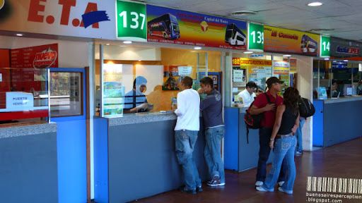 Counters at the Retiro Bus Terminal in Buenos Aires, Argentina