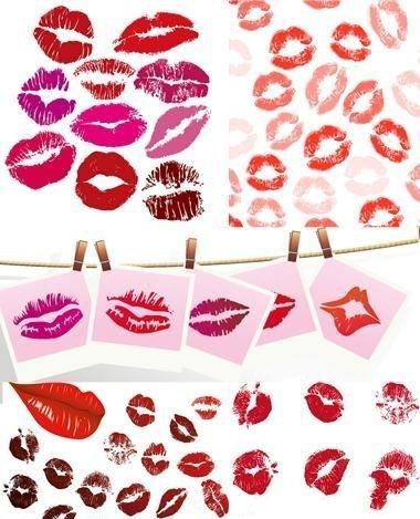 kissing lips tattoo. kissing lips vector.