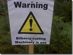 Bilberry Cutting Warning