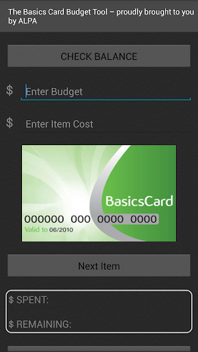 ALPA Basics Card Budget Tool