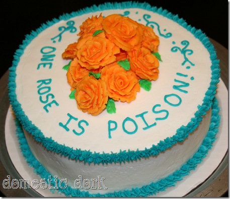 orange Wilton cake decorating class rose