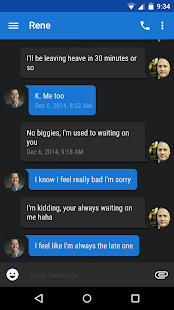 Download EvolveSMS - Dark Blue Material APK for Android