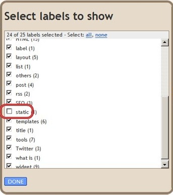 select labels