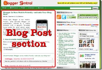 blog posts gadget template reset