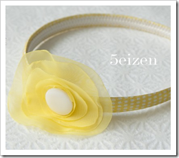 Dotik Series II - Lemon Yellow and White Poka Dot and Lili Headband - www.5eizen.etsy.com
