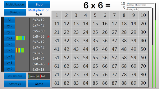 Multiplication tables trainer+