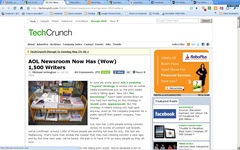 2009 techcrunch says AOL has 1500 writers