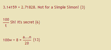 3.14159 + 2.71828. Not for a Simple Simon! (3)