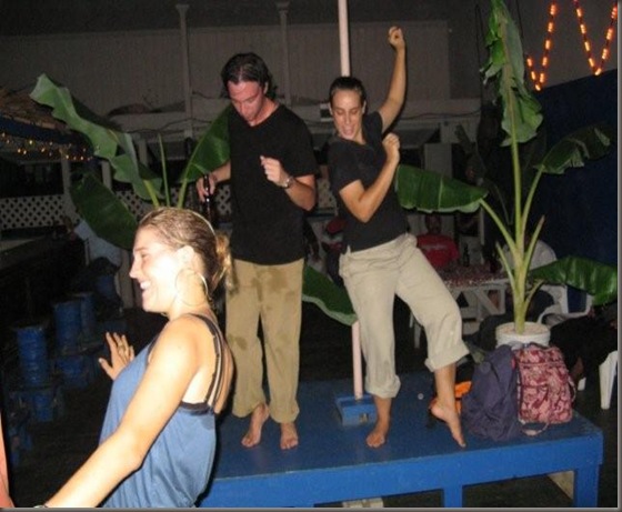 Saskia, Shawn and Amy dancing at Kalia Bar