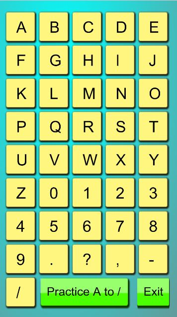 Morse Code Trainer Screen 2