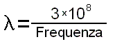 Formula per il calcolo della lunghezza d'onda