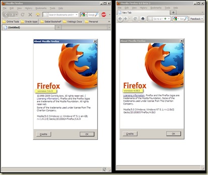 Two Firefox versions