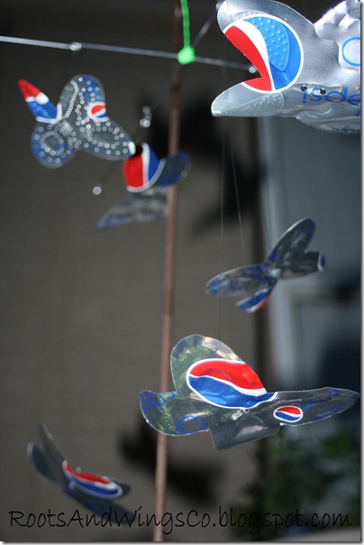 soda can tin butterfly mobile 5