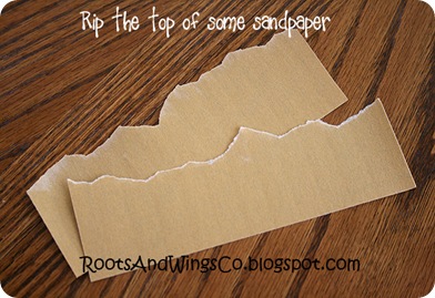 3 rip some sandpaper to be sand