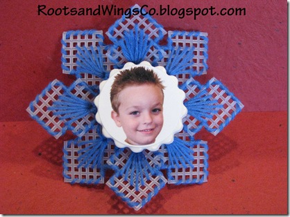 Blue Snowflake ornament with picture