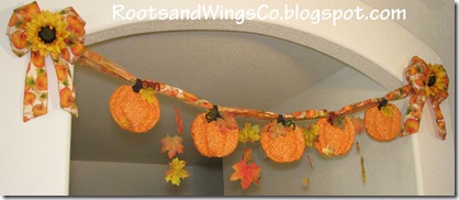 Fall Pumpkin and leaf garland