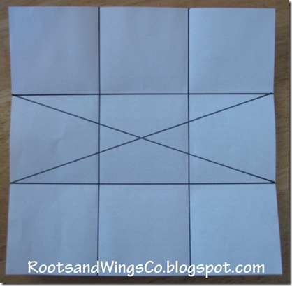 3 pattern diagonals through the center