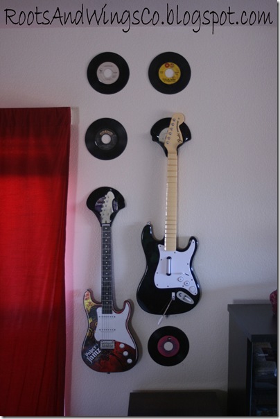 vinyl record guitar holder music room f