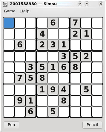 Simsu, juego Sudoku