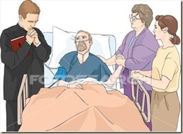 orando en hospital