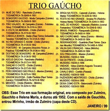 Trio Gaucho - Contracapa