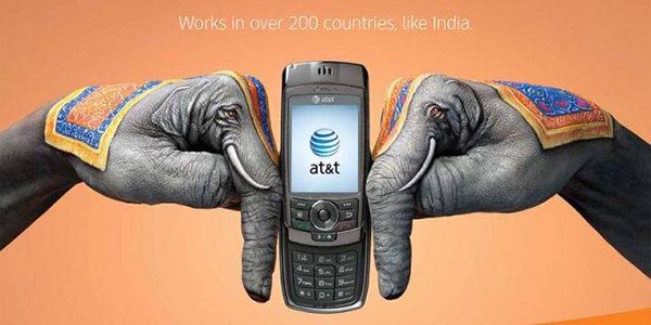 23 creative ads by AT&T [hand-modelling advertisements] - 2 elephants