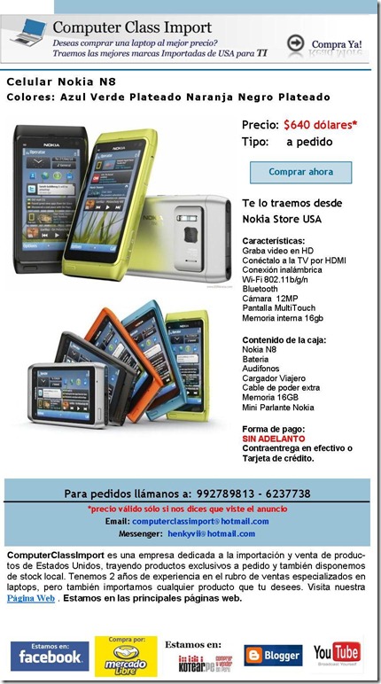 Oferta Nokia N8