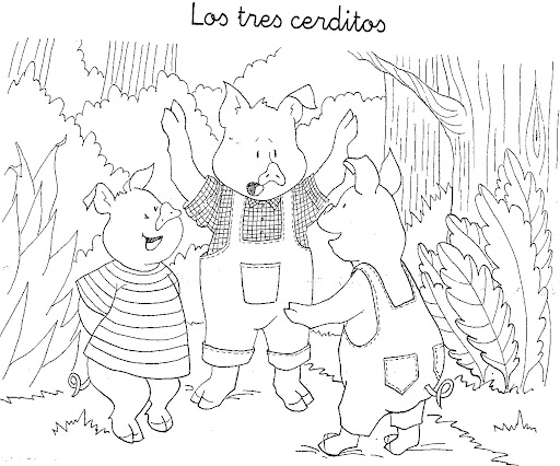 Los Tres Chanchitos Y El Lobo Para Colorear Imagui