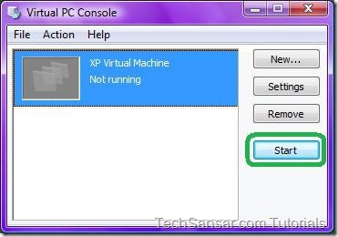 25Starting XP Virtual Machine