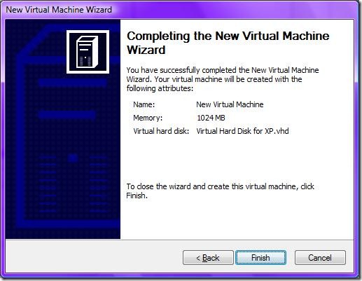 9Completing the New Virtual Machine Wizard