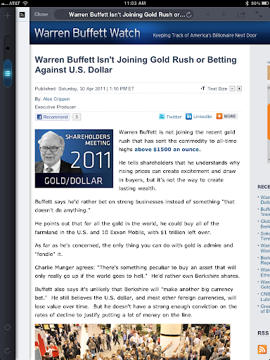 warren buffett not chasing gold