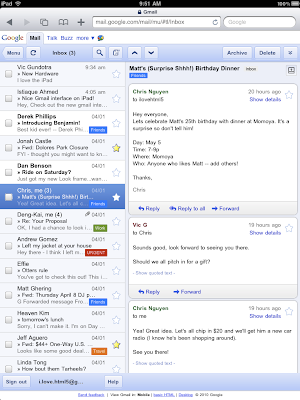 iPad Google Mail