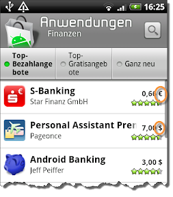 Android Store: Das Problem mit den Währungen...