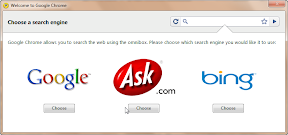 Chrome Suchmaschinen Auswahl