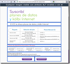 Página de planes kölbi en modo de correción de etiquetas ALT