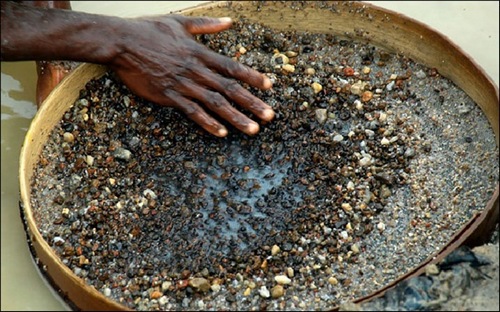 A extração de diamantes na África